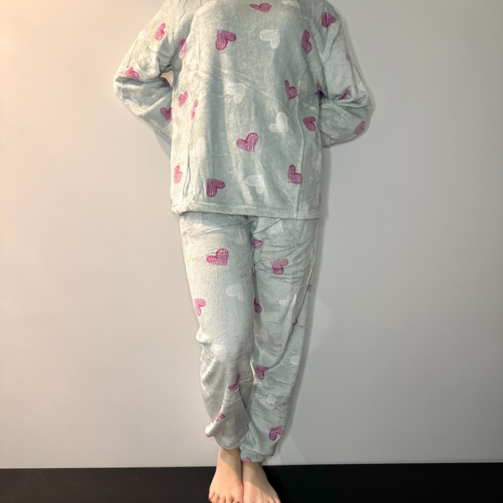 Γυναικεία Soft Fleece Πιτζάμα Με Καρδιές Βεραμαν