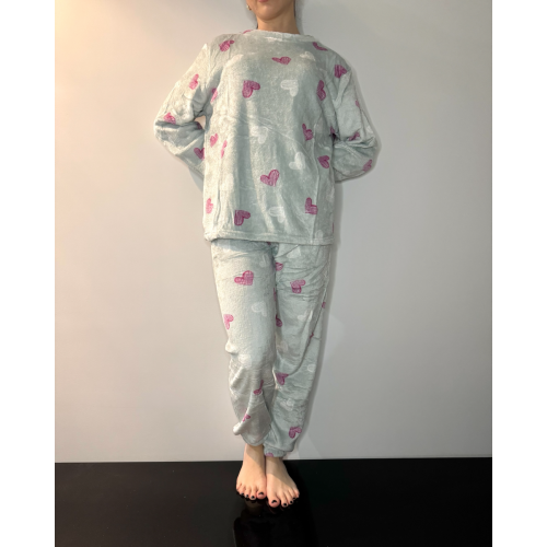 Γυναικεία Soft Fleece Πιτζάμα Με Καρδιές Βεραμαν