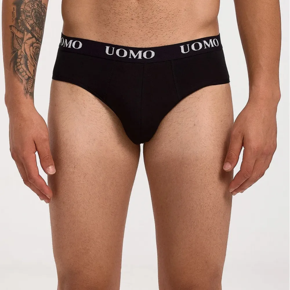 Ανδρικό Σλιπ UOMO 3 Pack Μαύρα