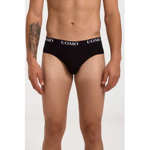 Ανδρικό Σλιπ UOMO 3 Pack Μαύρα