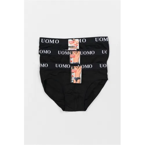 Ανδρικό Σλιπ UOMO 3 Pack Μαύρα Ανδρικό Σλιπ UOMO 3 Pack Μαύρα